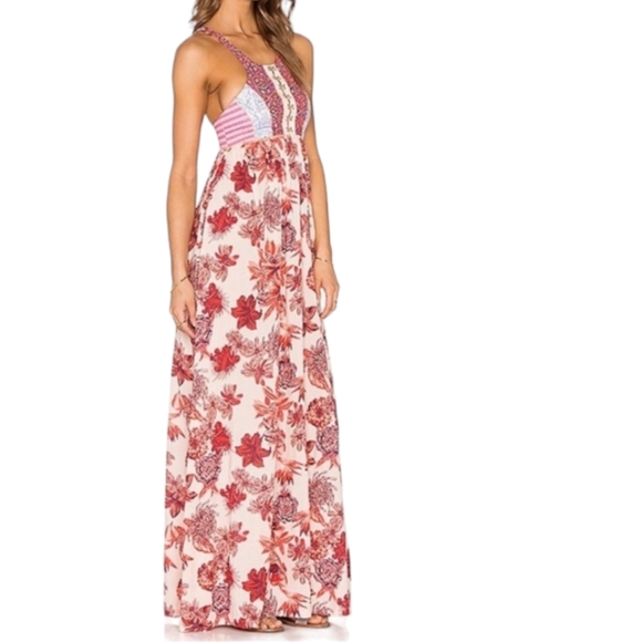 Maaji Forever Red Floral Cross Back Maxi Dress - Picture 2 of 6